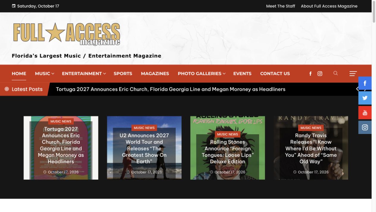 Full Access Magazine website designed by Full Access Web Studio